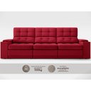 Ver imagem 5 de Sofá com Porta Copos e Carregador USB Eureka 2,30m Assento Retrátil e Reclinável Velosuede