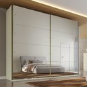 Ver imagem 1 de Guarda Roupa Hanover 02 Portas Flutuantes 100 MDF com 2 Espelhos - Mademarcs