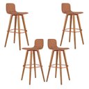 Ver imagem 1 de Conjunto 4 Banquetas para Balcão de Cozinha Linea Terracota Alto Padrão Pes de Madeira