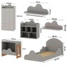 Quarto Infantil Nuvem 7 Peças Cama e Guarda Roupa 100% Mdf Cor:fendi - 3