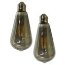 Ver imagem 1 de Lampada Led Multi Filamento Fume 30w Retro Kit 2 Uni Vintage Bivolt Quarto Sala Casa Varanda Luz Ilu