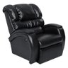 Poltrona do Papai Reclinável Zero Wall com Botão Oasis PU Sintético Preto Brilho - Gran Belo - 1
