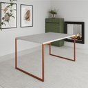 Ver imagem 3 de Mesa Jantar Manchester Retangular Branca Base Cobre 4 Cadeiras Diamond para Sala-branco/preto/cobre