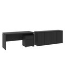 Ver imagem 3 de Conjunto de Escritório Office 3 Peças Mesa Gaveteiro Balcão Hera - Via Nossa - Preto