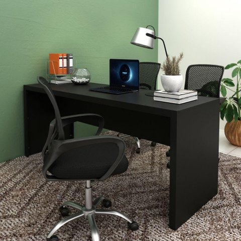 Escrivaninha Mesa para Escritório e Home Office 180cm Me4185 Tecnomobili Preto