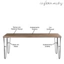 Ver imagem 2 de Mesa Sala de Jantar Cozinha Ludiana 220cm Grafite Madeira Maciça Driftwood - Gran Belo