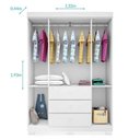 Ver imagem 6 de Conjunto de Quarto Infantil Ane Guarda Roupa Cômoda Berço 4 Portas 3 Gavetas MDF Branco Phoenix