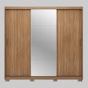 Ver imagem 2 de Guarda Roupa Casal 3 Portas com Espelho e 4 Gavetas Dalila - Amêndola Touch/off White