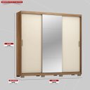Ver imagem 3 de Guarda Roupa Casal 3 Portas com Espelho e 4 Gavetas Dalila - Amêndola Touch/off White