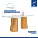 Ver imagem 5 de Conjunto Mesa Stella Ripada 120cm com 4 Cadeiras Canela Tampo Smart Plus com Vidro