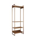 Ver imagem 2 de Guarda Roupa Aberto Industrial Modulado Solteiro Amêndoa Cabideiro Base Cobre