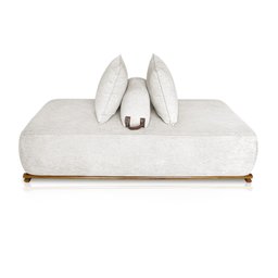 Sofá Dubai 2 Lugares 1.80m Tecido Bouclê Branco para Sala Bz Home Decor - 6