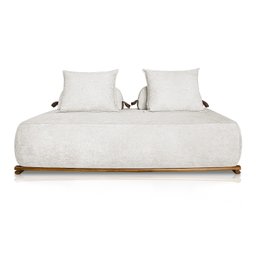 Sofá Dubai 2 Lugares 1.80m Tecido Bouclê Branco para Sala Bz Home Decor - 1