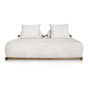 Sofá Dubai 2 Lugares 1.80m Tecido Bouclê Branco para Sala Bz Home Decor