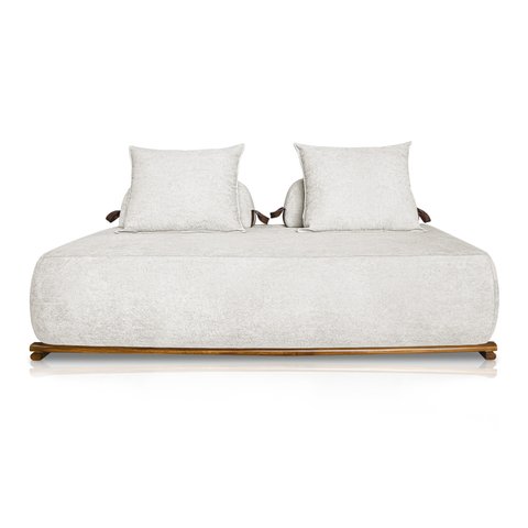 Sofá Dubai 2 Lugares 1.80m Tecido Bouclê Branco para Sala Bz Home Decor