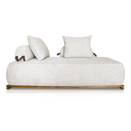 Sofá Dubai 2 Lugares 1.80m Tecido Bouclê Branco para Sala Bz Home Decor - 2