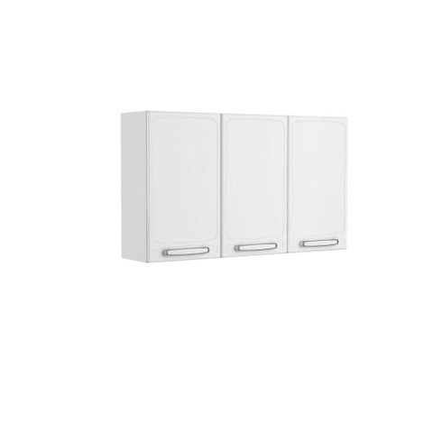 Armário Aéreo Alto de Aço 3 Portas Branco Evidence Bertolini