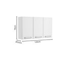 Ver imagem 2 de Armário Aéreo Alto de Aço 3 Portas Branco Evidence Bertolini