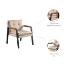 Ver imagem 2 de Poltrona Decorativa Para Sala De Estar Escritório Industrial Fortaleza Sanna Decor Veludo Bege