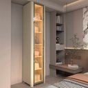 Ver imagem 1 de Módulo Guarda-Roupa Innova Reflecta 1 Porta com LED 100% MDF Bege/Off White
