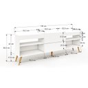 Ver imagem 3 de Rack para TV Até 55 Polegadas Roma 1 Porta 2 Prateleiras Branco Fosco - Panorama Móveis