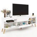 Ver imagem 5 de Rack para TV Até 55 Polegadas Roma 1 Porta 2 Prateleiras Branco Fosco - Panorama Móveis