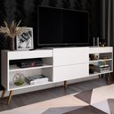 Ver imagem 1 de Rack para TV Até 55 Polegadas Roma 1 Porta 2 Prateleiras Branco Fosco - Panorama Móveis