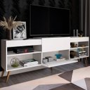 Ver imagem 2 de Rack para TV Até 55 Polegadas Roma 1 Porta 2 Prateleiras Branco Fosco - Panorama Móveis