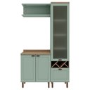 Ver imagem 5 de Conjunto de Banheiro Modulado 100% MDF Americano 3 Peças com Armário de Vidro Iluminata Verde/Mint/É