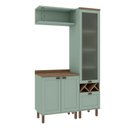 Ver imagem 2 de Conjunto de Banheiro Modulado 100% MDF Americano 3 Peças com Armário de Vidro Iluminata Verde/Mint/É