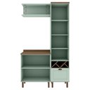 Ver imagem 4 de Conjunto de Banheiro Modulado 100% MDF Americano 3 Peças com Armário de Vidro Iluminata Verde/Mint/É