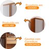Guarda Roupa Solteiro Seatlle 3 Portas e 2 Gavetas Moderna - 6