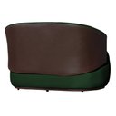 Ver imagem 3 de Namoradeira 2 Lugares Orgânica Decorativa Beatriz Veludo Verde/pu Marrom - Montanaris Decor