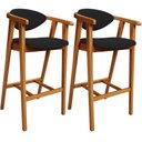 Ver imagem 1 de Kit 02 Banquetas Alta Para Cozinha Bancada Bar Sala de Jantar Fixa Cecília L02 Bouclê Preto - Lyam D