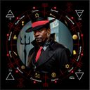 Ver imagem 1 de Toalha Tarot Tecido Exú Bandeira Cigana 70cm- Escolha Modelo:toalha Exú Guardião