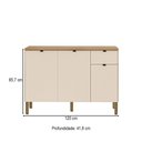 Ver imagem 4 de Balcão de Cozinha 120 Cm Vert Plus 3 Portas 1 Gaveta 100% Mdf Freijó/soft - Kits Paraná