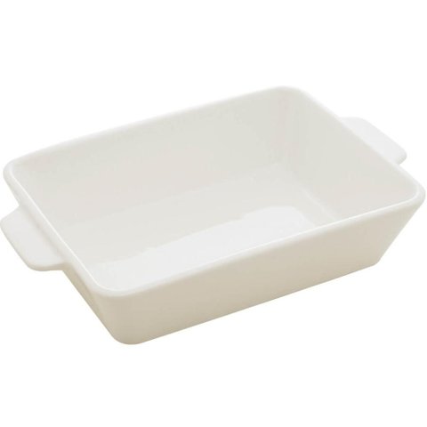Travessa de Porcelana com Alça Branca 750ml Refratário Lyor Basic Pequeno Servir Mesa Posta