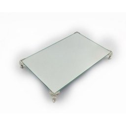 Bandeja Espelhada Com Pé Concha Ouro Velho Lavabo Banheiro Sala 22x14 SENHOR VIDRO prata - 1 Bandeja Espelhada Com Pé Concha Ouro Velho Lavabo Banheiro Sala 22x14 SENHOR VIDRO prata - 1