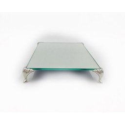 Bandeja Espelhada Com Pé Concha Ouro Velho Lavabo Banheiro Sala 22x14 SENHOR VIDRO prata - 5 Bandeja Espelhada Com Pé Concha Ouro Velho Lavabo Banheiro Sala 22x14 SENHOR VIDRO prata - 5