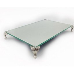Bandeja Espelhada Com Pé Concha Ouro Velho Lavabo Banheiro Sala 22x14 SENHOR VIDRO prata - 3 Bandeja Espelhada Com Pé Concha Ouro Velho Lavabo Banheiro Sala 22x14 SENHOR VIDRO prata - 3