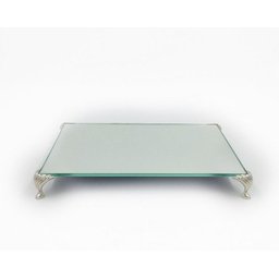 Bandeja Espelhada Com Pé Concha Ouro Velho Lavabo Banheiro Sala 22x14 SENHOR VIDRO prata - 4 Bandeja Espelhada Com Pé Concha Ouro Velho Lavabo Banheiro Sala 22x14 SENHOR VIDRO prata - 4