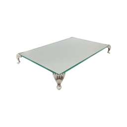 Bandeja Espelhada Com Pé Concha Ouro Velho Lavabo Banheiro Sala 22x14 SENHOR VIDRO prata - 2 Bandeja Espelhada Com Pé Concha Ouro Velho Lavabo Banheiro Sala 22x14 SENHOR VIDRO prata - 2