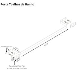 Suporte Porta Toalhas De Banho Preto e Gold Empire - 4