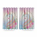 Ver imagem 2 de Kit Cortina Infantil Unicórnio Mod 2 + 3 Capas Almofada