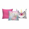 Kit Cortina Infantil Unicórnio Mod 2 + 3 Capas Almofada - 3