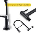 Ver imagem 3 de Torneira para Cozinha Gourmet de Parede Pia Flexível Moderna Aço Inox 304 Preta Brinovar