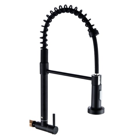 Torneira para Cozinha Gourmet de Parede Pia Flexível Moderna Aço Inox 304 Preta Brinovar