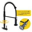 Ver imagem 4 de Torneira para Cozinha Gourmet de Parede Pia Flexível Moderna Aço Inox 304 Preta Brinovar