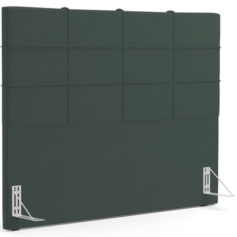 Cabeceira Cama Box Casal King 195 cm Roma W01 Suede Verde Musgo - Lyam Lyam Decor