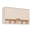 Ver imagem 1 de Módulo Cozinha Henn Connect Aéreo P/ C/ 1 Porta Basculante Ripada 120cm Off White-henn
